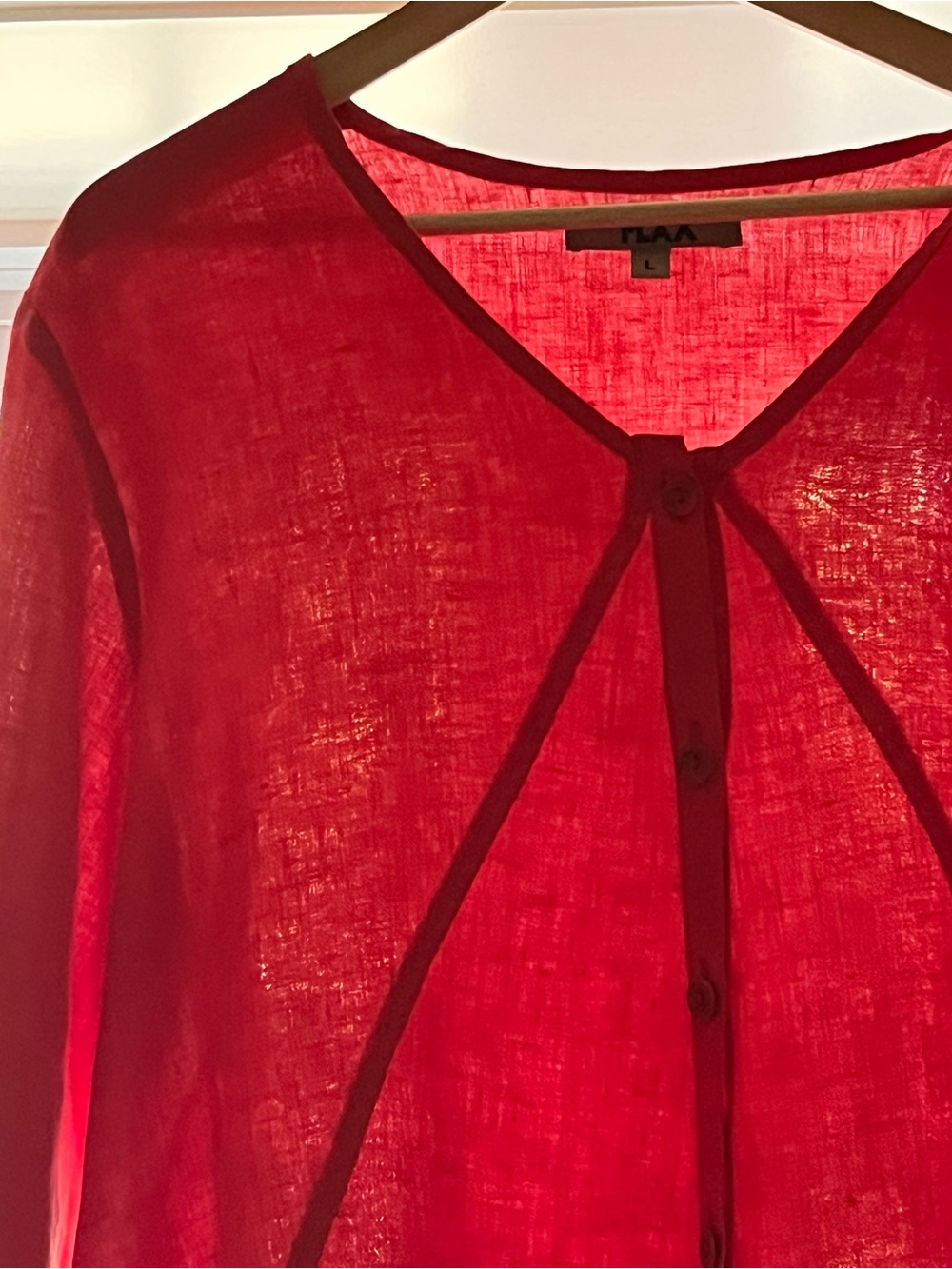 FLAX *Pink* Linen Tunic Dress With Stitching Detail Oversized L